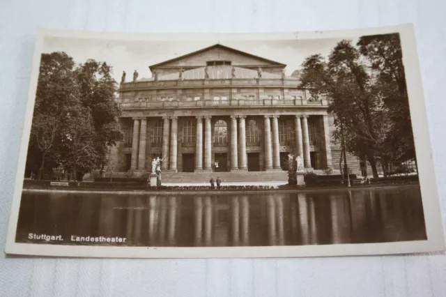 antike AK 1928 Stuttgart Landestheater gel. Postkarte