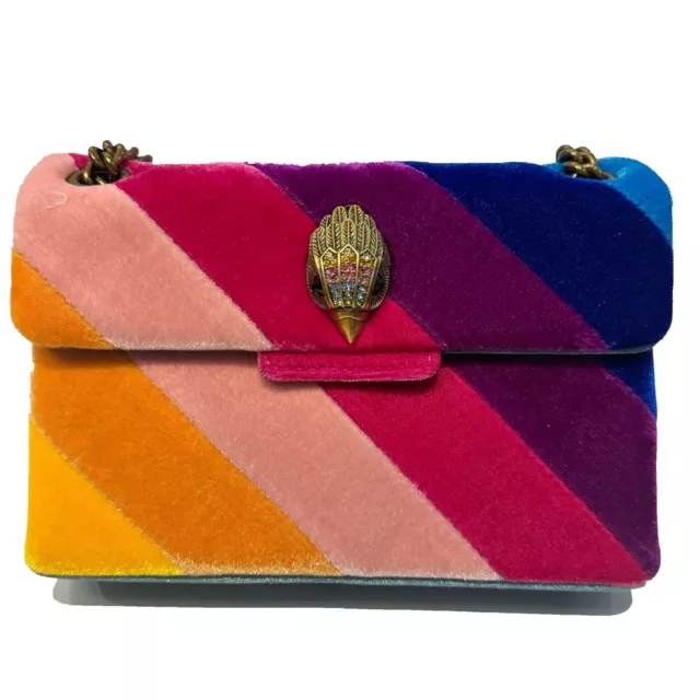 KURT GEIGER RAINBOW Bag Velvet Stripe Mini Kensington Crossbody