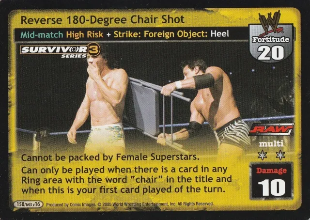 WWE: Reverse 180-Degree Chair Shot (SS3) [Moderately Played] card type Mid-match