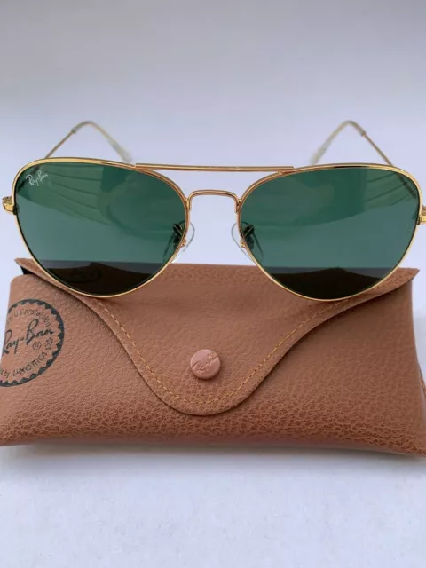 Ray-Ban Aviator Sunglasses L0205 RB3025 Standard 58-14 Gold Frame & Green Lens