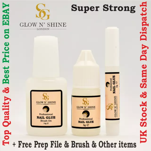 EXTRA STRONG NAIL GLUE WITH BRUSH 💅2g 3g 10g💅 ACRYLIC NAILS💅 FAKE NAIL GLUE💅