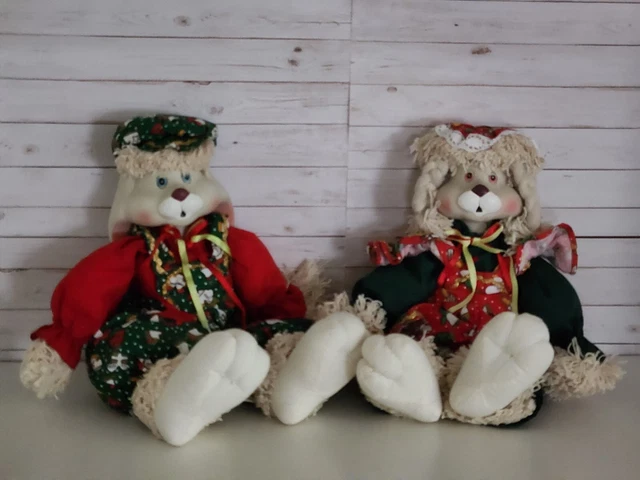 VTG House of Lloyd Hip & Hop Flopsy Pair Porcelain Face Dolls Bunnies