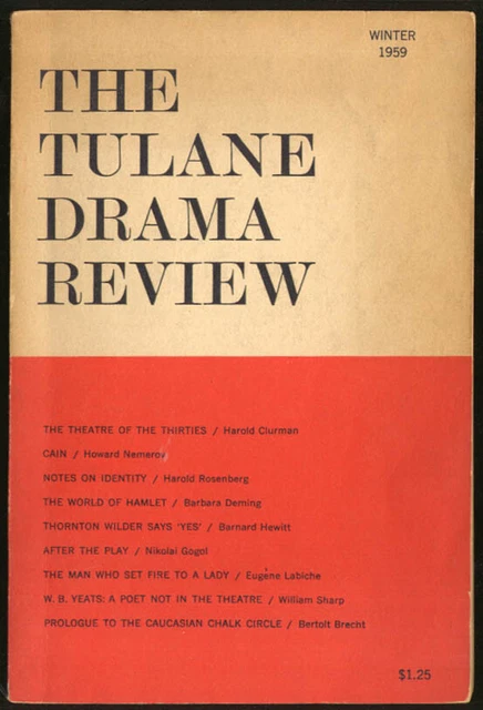 NEMEROV WILDER YEATS Brecht TULANE DRAMA REVIEW 1959 $16.39 - PicClick