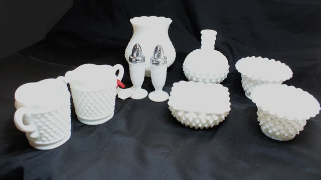 Unique Vintage Fenton, Westmoreland & More ! Hobnail Milk Glass Pieces and Sets!