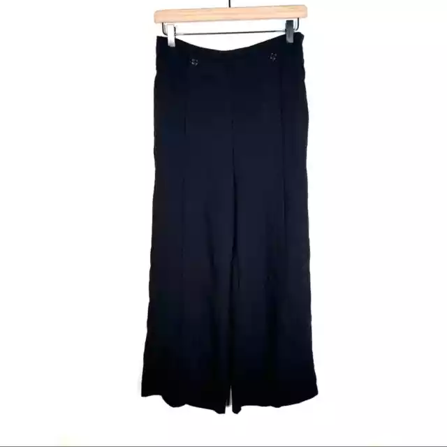 ROMEO & JULIET Couture Black wide crop leg casual dress pants small S ...