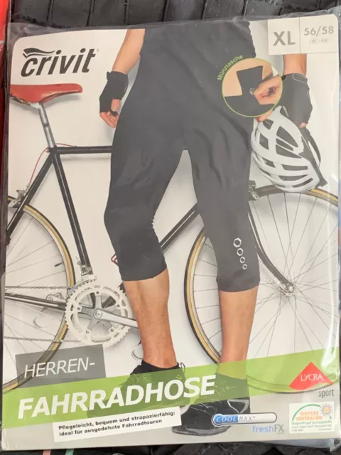 Herren 3/4 Radlerhose Lange Fahrradhose - Coolmax - Neu