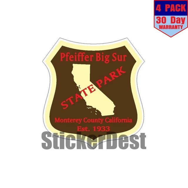 Pfeiffer Big Sur State Park California 4 pack 4x4 Inch Sticker Decal