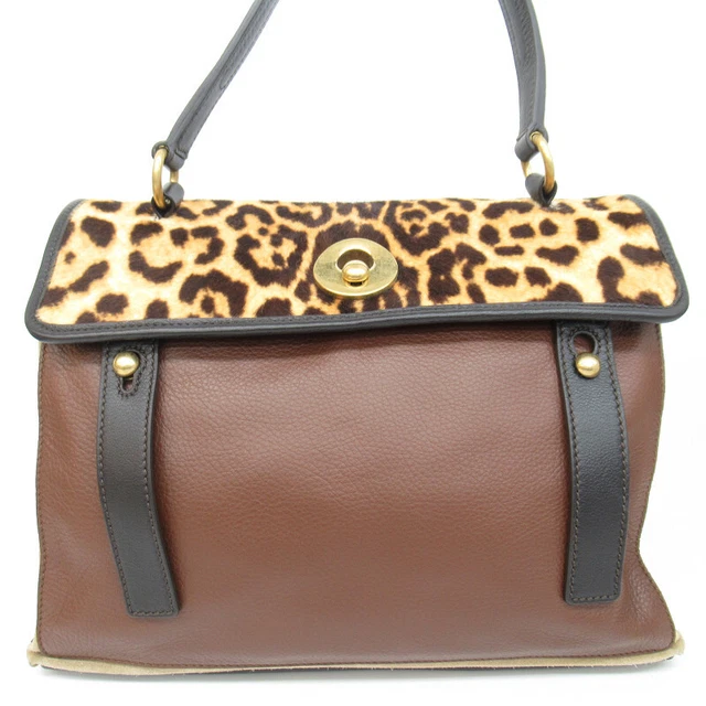 YSL Yves Saint Laurent 295161 MUSE TWO Handbag Brown Leather Ladies