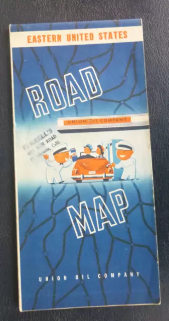 1949 Eastern United States road map Union 76 oil gas route 66