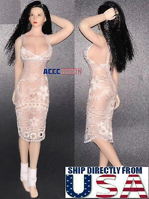 1/12 scale Lace Dress WHITE For 6" PHICEN TBLeague T01 Female Figure Doll U.S.A.