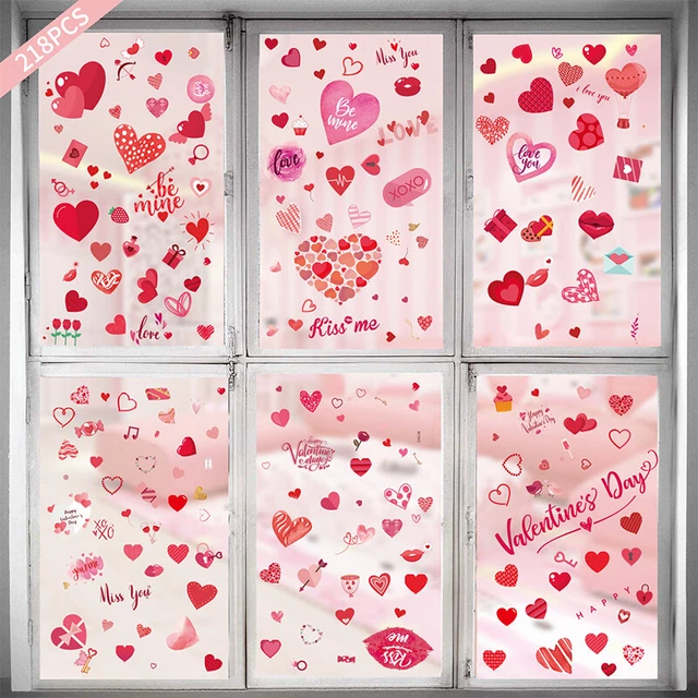 Pegatina de San Valentín exhibición ventana vidrio pegatina refrigerador pegatina stick-hf