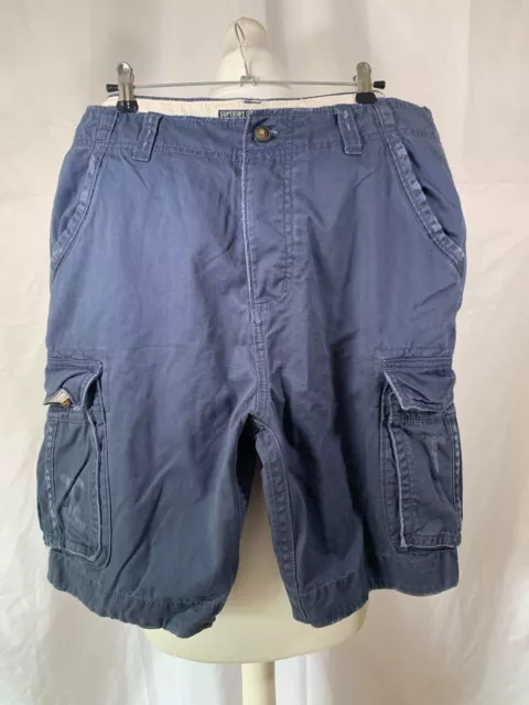 SUPERDRY COMMODITY EDITION Cargo Shorts Worn Look Navy Size XL