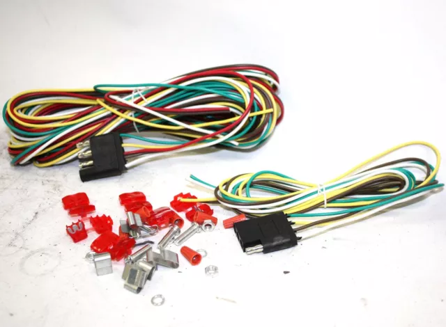 25ft 4 Way Trailer Wiring Connection Kit Flat Wire Extension Harness 4 Car Boat