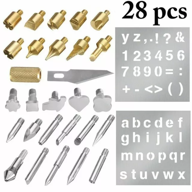 57pcs Wood Burning Pen Tips Set Woodburning Tool Accessories with Stencils  F6X6