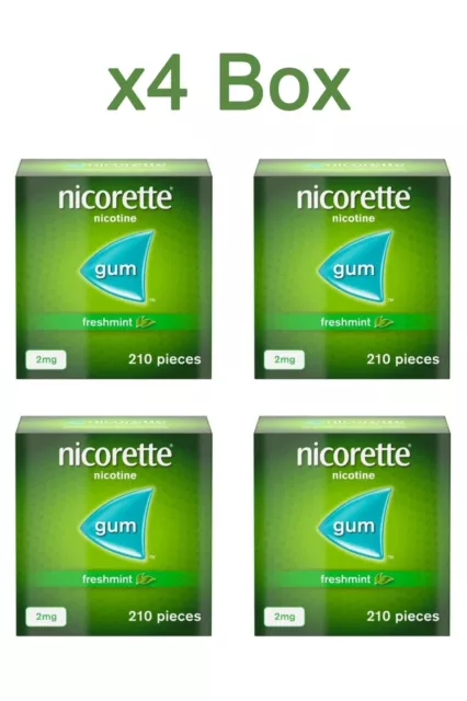 Nicorette Freshmint Gum 2mg 210 Pieces X4 Pack