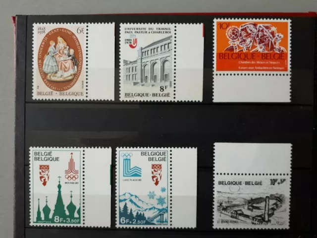 timbres Belgique : 1978 -1979 Cob n° 1905, 1906, 1913, 1914 1939, 1946,  NEUF **