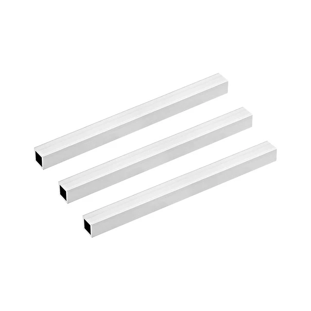 6063 Aluminium Tube Carré 15mmx15mmx1.5mm Mur 200mm Sans Soudure Tuyaus 3Pcs