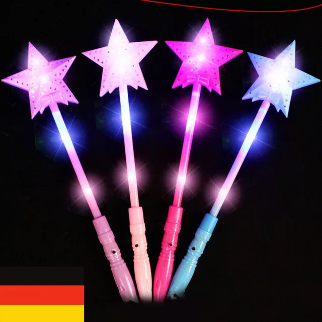 LED Flashing Hollow Star Zauberstab Urlaub Konzert Party leuchtet Leuchtstäbe DE