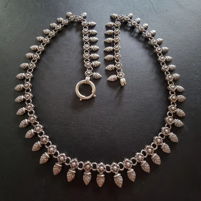 Ancien Collier Traditionnel Ben Yenni En Argent Massif - Argenté - Occasion (signes D'usure)