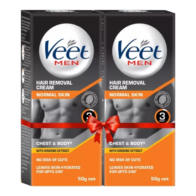 Crème dépilatoire Veet pour hommes, peau normale, 50 g chacune (paquet de 2)