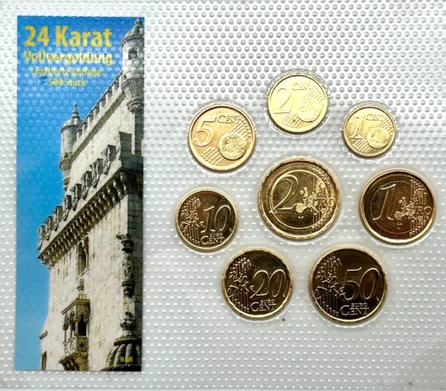 KMS Portugal - 2003-2007 - Euro €  24ct Vergoldet -  limt. Auflage 500  Stück