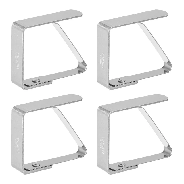 Tablecloth Clips 50mm x 40mm 430 Stainless Steel Table Cloth Holder Silver 12Pcs