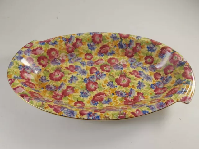 Vintage " Royalty " Royal Winton Grimwades Chintz Oval Bowl/Dish England 9.5"