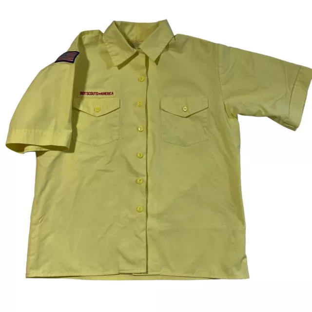 Boy Scout of America BSA Official Uniform Shirt Blouse Women Med M Ladies Yellow