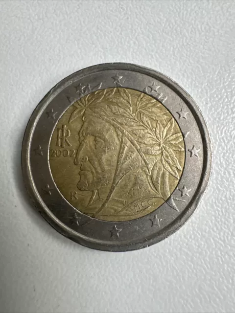 2 Euro Münze Frankreich 2002 - Fehlprägung ! Italien Dante