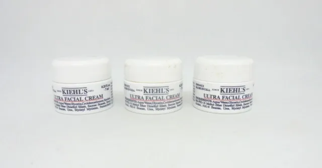 Lot/3 Kiehl's Ultra facial cream ~ 0.25 oz x 3 ~