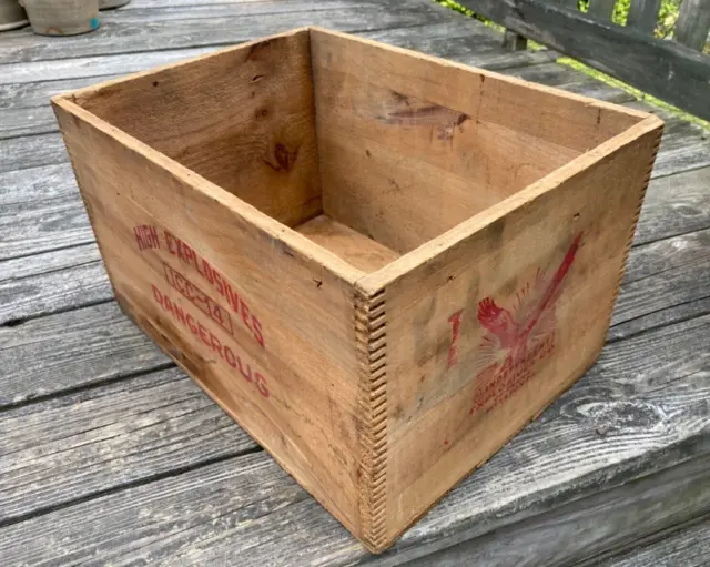 Vintage Independent Explosives Co. Pittston, Pa. Wood Crate Box Dynamite Mining