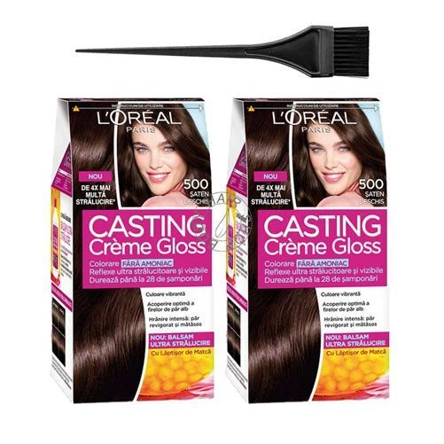 L'OREAL CASTING CREME Gloss Light Brown 500 Ammonia Free Hair Color