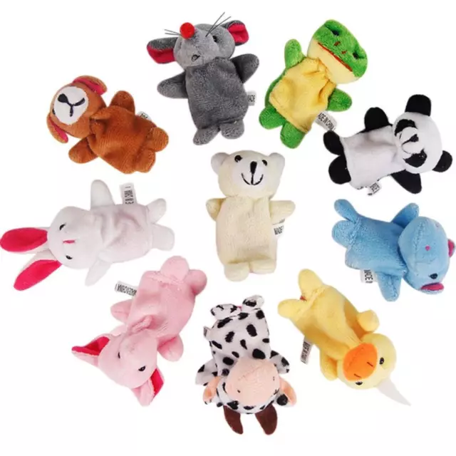 10Pcs Finger Puppets Plush Animal Hand Puppets Set Cute Finger Stuffed Toy 2