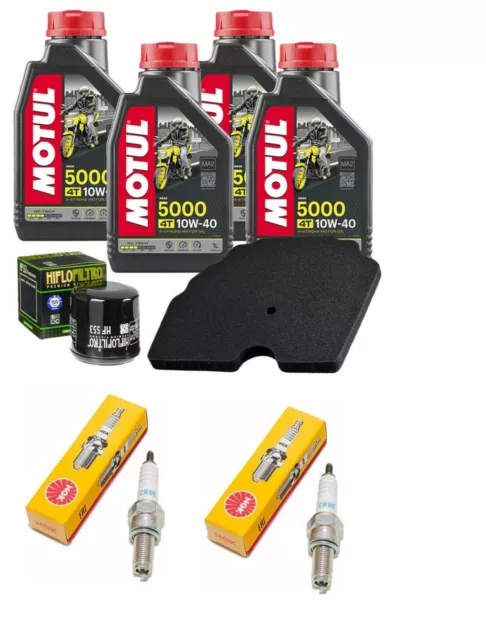 KIT TAGLIANDO 4L MOTUL 5000 10W40 FILTRO ARIA/OLIO/CANDELE per BENELLI TRK 502 X