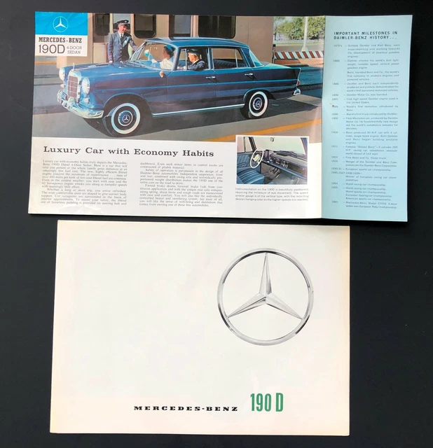 Lot 1962 Mercedes Benz 190D Original Sales Brochure Specification Photo Vtg Car