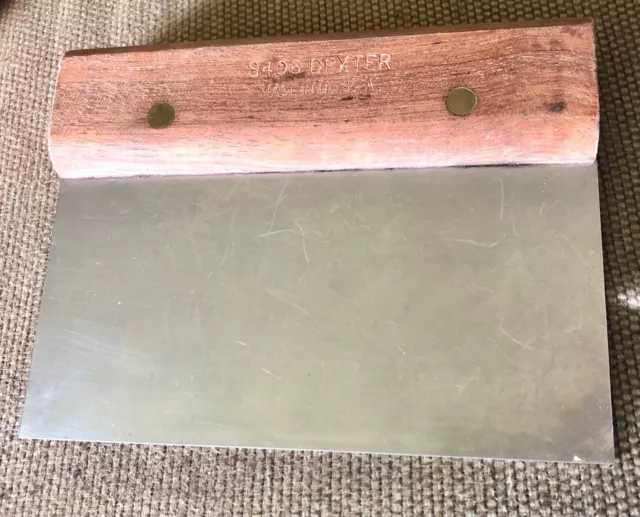 Dexter Wood Handle Dough Cutter S496 Scraper 6x3 Stainless Blade - Made in USA