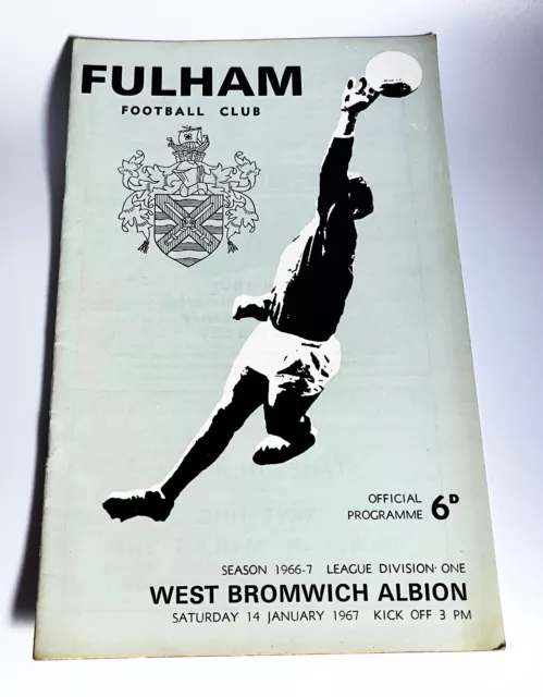 Fulham vs West Bromwich Albion football programme Division 1 14th January 1967