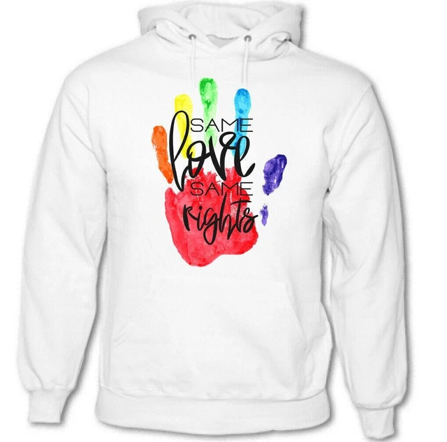 Lgbt Same Love Gay Pride Felpa con Cappuccio Lesbico Arcobaleno Neon