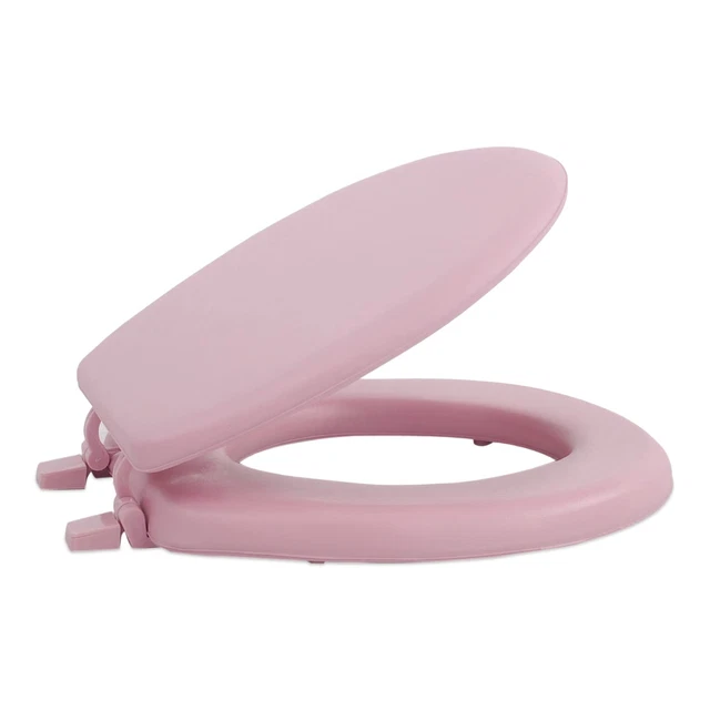 Soft Standard Vinyl Toilet Seat, Tea Rose - 17 Inch Soft Vinyl Cover with Comfor