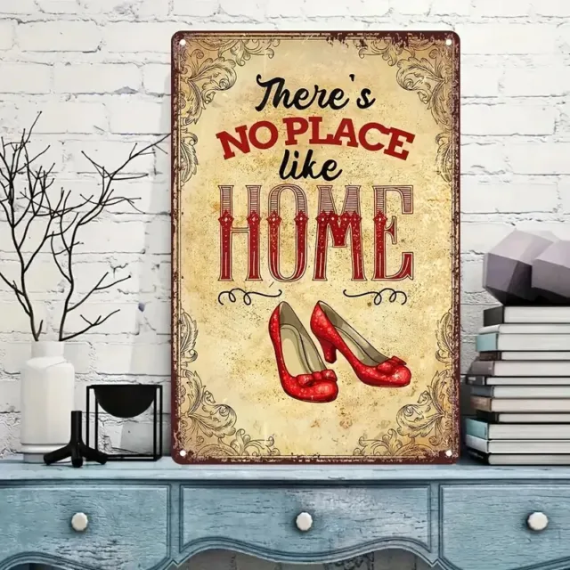 There's No Place Like Home Vintage Novelty metal sign, 12 x 8 Wall Art