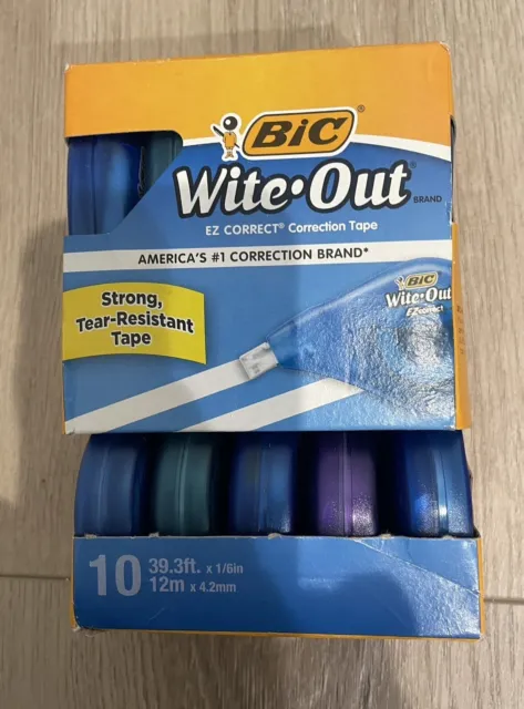 BIC® Wite-Out® Brand EZ Correct® Correction Tape, White, 10 Pack