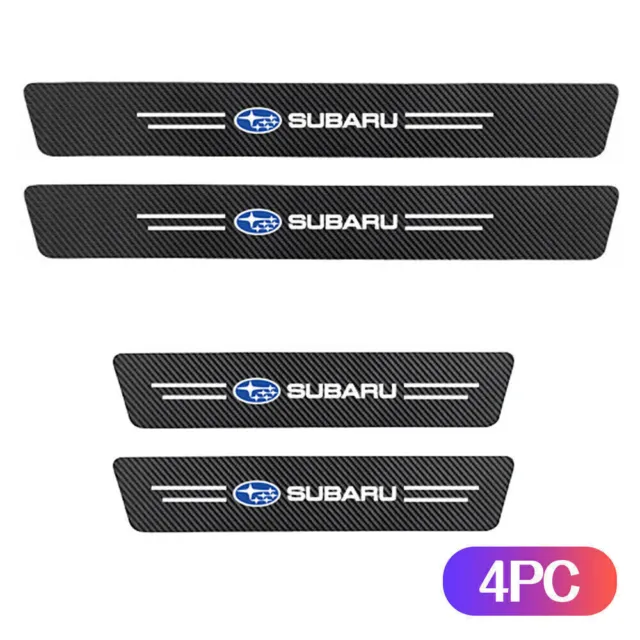 4pc For Subaru Car Door Sill Plate Step Scuff Cover Anti Scratch Protector Black