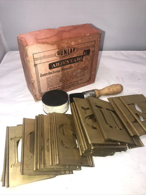 DUNLAP BRASS 2 Inch STENCILS  SET  No 3785 BRUSH & INK Almost Two Sets