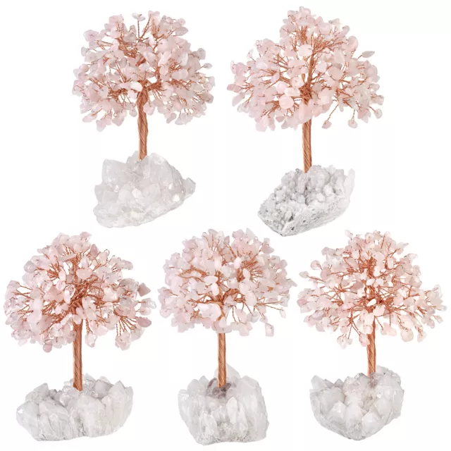 Natural Crystal Money Tree With Rock Quartz Cluster Base, Feng Shui Home Decor 3