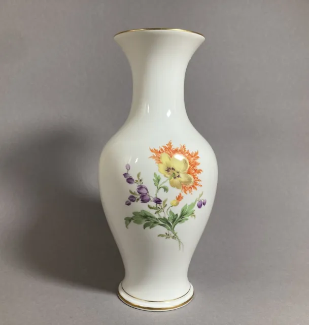 Meissen Vase Bunte Blume Bukett Blumenmalerei 23,5 cm
