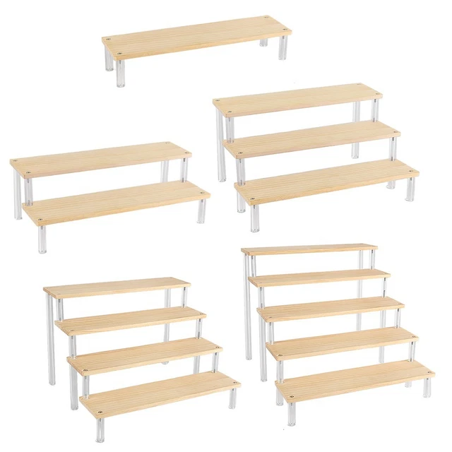 Présentoir Échelle En Bois Et Acrylique 3 Étagères - 40 Cm - Pour Collection, Bureau, Décoration - 10