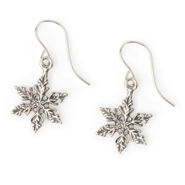 Sterling Silver Snowflake Earrings for Women Girls Hypoallergenic Wires Handmade