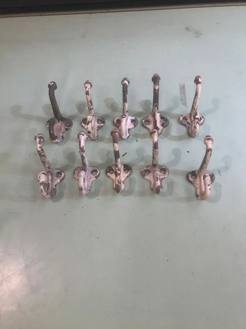 10 old Coat hooks farm school house rustic  3” 1880’s heavy duty