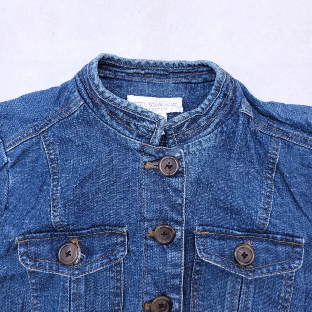 Petite Sophisticate Denim Button Up Long Sleeve Jean Jacket Womens Size 4 Blue