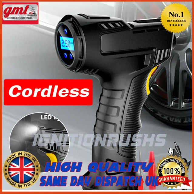 Cordless 12V Electric Car Tyre Inflator Pump Portable Tire Air Compressor Pump